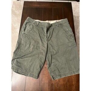 Roebuck Co Mens Shorts 36 Grey Cargo Flat Front Cotton Bermuda Solid Casual